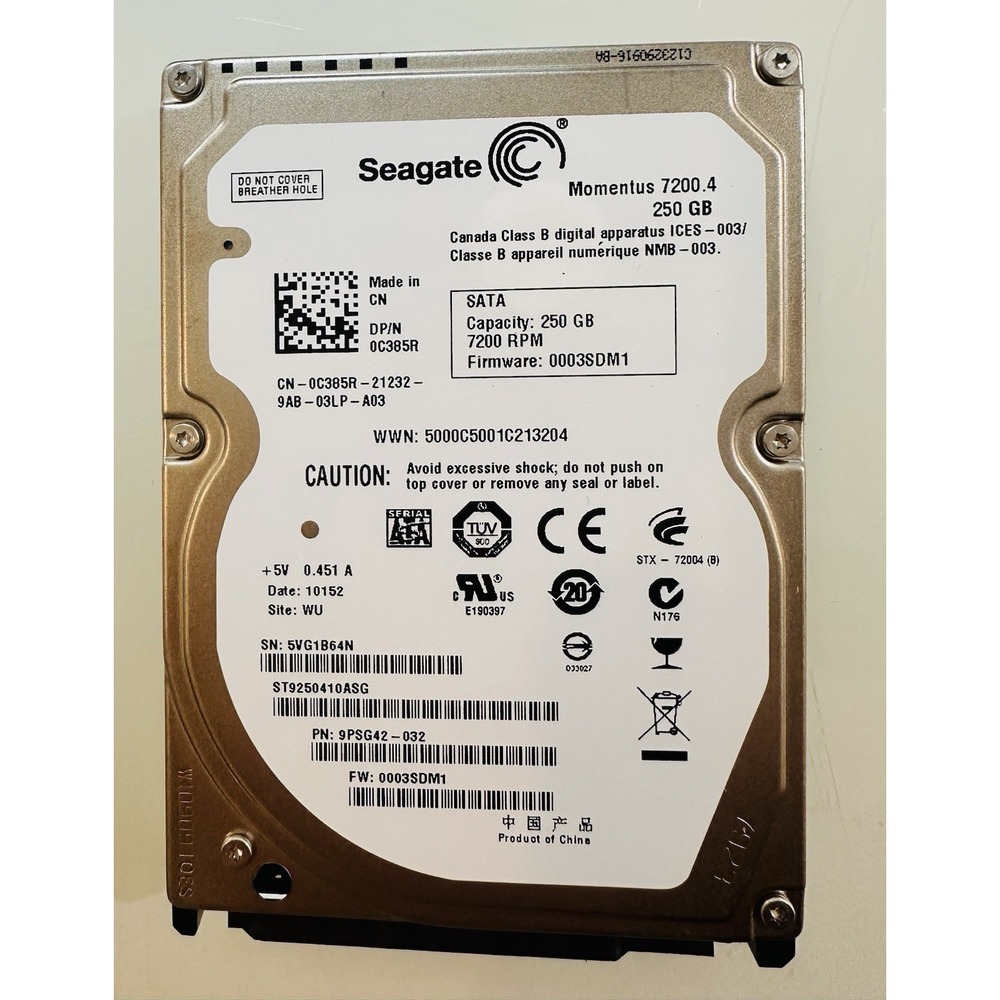 Seagate Momentus HD HDD ST9250410AS 250GB SATA 2.5" 7.2K 7200 RPM